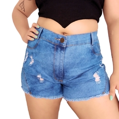 Short Jeans Feminino com Barra Desfiada na internet