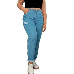 Calça Jeans Cintura Alta Modelo Mom Lavagem Clara - Radore Store