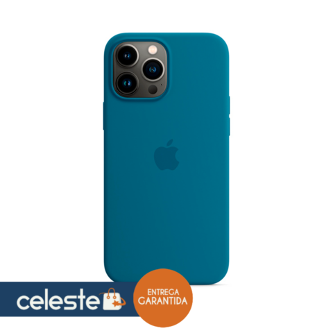 Capa Silicone iPhone 13 Pro Max Azul Celeste Apple