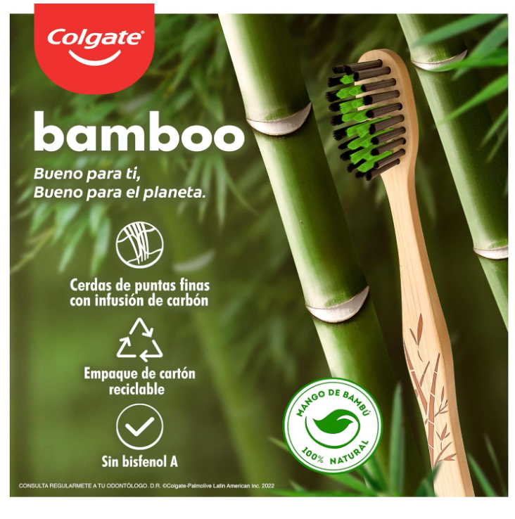 Cepillo de Dientes Colgate Bamboo Carbón