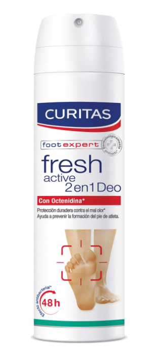 Desodorante para pies Curitas foot defense para todo tipo de piel 150 ml.