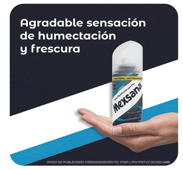 Mexsana® Spray Desodorante para Pies Antibacterial Antitranspirante
