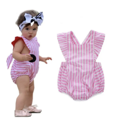 Romper Rosa Listrado - Plush Baby