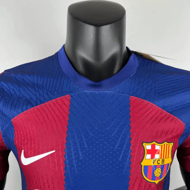Camisa Barcelona Home 23/24 Jogador Nike Masculina - Azul Marinho e Vermelho