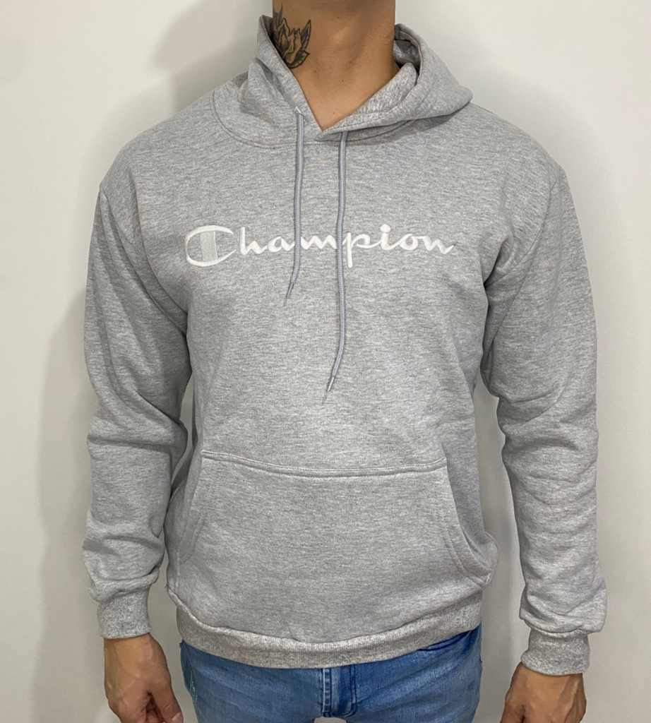 Buzo Champion Gris con Logo Bordado