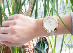 Relógio Feminino Dourado Champion Kit CN28704D na internet