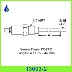 13093-2 SENSOR DE LLAMA VARILLA FLAME ROD QUEMADOR A GAS.