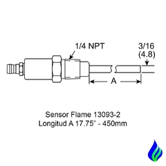 13093-2 SENSOR DE LLAMA VARILLA FLAME ROD QUEMADOR A GAS. - tienda online