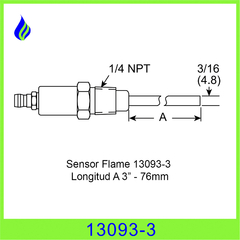 13093-3 SENSOR DE LLAMA VARILLA FLAME ROD QUEMADOR A GAS.