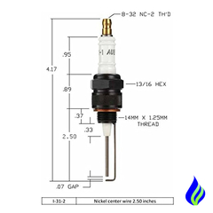 I-31-2 AUBURN IGNITER SPARK PLUG BUJIA DE IGNICION PARA QUEMADOR GAS. en internet