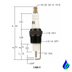 I-64-1 AUBURN IGNITER SPARK PLUG BUJIA DE IGNICION PARA QUEMADOR GAS. en internet