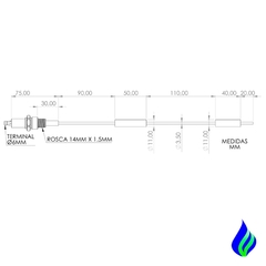 CER14A50-30 Electrodo Bujía De Ignición O Sensor De Llama para quemador a GAS o ACPM - comprar online