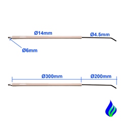 CE14A300-200 Electrodo Bujía De Ignición O Sensor De Llama para quemador a Gas o ACPM en internet