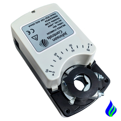 Actuador servomotor modulador universal Johnson 4-20mA, modelo ML9453J16M230, con especificaciones visibles en la etiqueta.