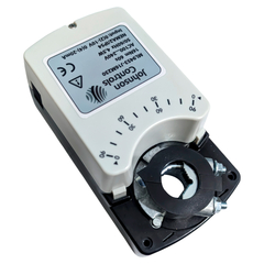 Actuador servomotor modulador universal Johnson 4-20mA, modelo ML9453J16M230, con especificaciones visibles en la etiqueta.