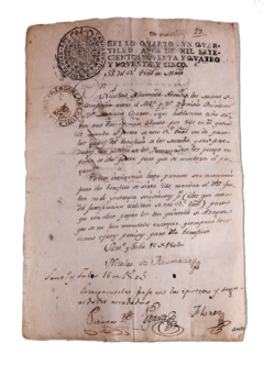 Documento Chileno 1803 dirigido al Real Tribunal de Mineria.
