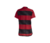 camisa - flamengo - home  - 1 - vermelha - preta - branca - feminina - 23/24 - adidas - baby look - escudo - bordado - 3 listras no ombro - listradas - gola - arredondada - gola - v - 2 png .