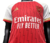 camisa - arsenal - home- 1 - kit - infantil - vermelha - branca - dourada - 3 listras no ombro - 23/24 - adidas - criança - emirates fly better - escudo- bordado - 3 png . 