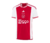 Camisa Titular Ajax 23/24, Masculina Vermelha, Design Tradicional, Faixa Vertical, Padrão Gráfico, Três Listras, Escudo do Ajax, Logo da Adidas, home- 1 - zggo - torcedor - gola - v - punho vermelho - 1 png .