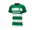 camisa- sporting - home - 1 - verde - branca - listrada - 23/24 - torcedor - punho preto - masculina - betano - super bocck - escudo - bordado - gola - arredondada - 1 png . 