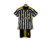 kit- infantil- juventus- home- 1 - criança- preta - branca- amarela- listrada- conjunto- adidas- escudo- bordado- gola- v- 1 png.