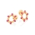 Brinco botão flores rommanel folheado a ouro com zircônias Rosa escuro Cód. 527020 - comprar online