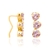 Brinco ear cuff rommanel folheado a ouro com zircônias de coração Rosa claro Cód. 526304 - comprar online