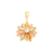 Pingente rommanel flor folheado a ouro flor com pétalas em cristais Colorido Cód. 541075