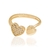 Anel rommanel banhado ouro coração aberto zircônias 512174 - comprar online