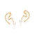 Brinco rommanel ear cuff folheado a ouro com zircônais e pérolas sintéticas Branco com perola Cód. 526936