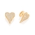 Brinco botão coração Rommanel folheado a ouro com zircônias - comprar online