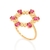 Maxi anel flores Rommanel folheado a ouro com zircônias gota - comprar online
