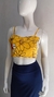 Top cropped amarelo floral | Tamanho P (34) - comprar online