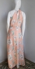 Vestido longo floral tom pêssego P (38)