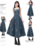 MZVZ retro new Chinese style embroidery suspender denim dress