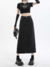 MZVZ black gray denim skirt women - Bio cattaleya skin