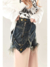 MZVZ side zipper belt wide leg denim shorts women on internet