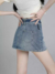 MZVZ American retro hot girl high waist denim a-line hip short skirt on internet