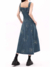 MZVZ retro new Chinese style embroidery suspender denim dress - online store