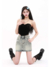 MZVZ retro heavy beading hot diamond denim skirt women's - online store