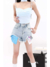 MZVZ American hot girl light blue denim shorts women's - online store