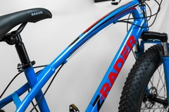 BICICLETA 21 MARCHAS FAT BIKE CÂMBIO SHIMANO ARO 26 PNEU LARGO MOUNTAIN BIKE JAGUAR Z-RADER - AZUL C/ VERMELHO na internet