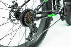 BICICLETA DOBRÁVEL 7 MARCHAS AÇO CARBONO ARO 24 FAT PNEU LARGO MOUNTAIN BIKE Z-RADER - PRETA/VERDE - loja online