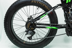 BICICLETA DOBRÁVEL 7 MARCHAS AÇO CARBONO ARO 24 FAT PNEU LARGO MOUNTAIN BIKE Z-RADER - PRETA/VERDE