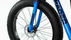 BICICLETA 21 MARCHAS FAT BIKE CÂMBIO SHIMANO ARO 26 PNEU LARGO MOUNTAIN BIKE JAGUAR Z-RADER - AZUL C/ PRETO - loja online