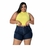 Shorts Azul Plus Size com detalhes nas pernas - 186