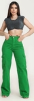 Calça Wide Leg Cargo Verde Bandeira - 603