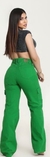 Calça Wide Leg Cargo Verde Bandeira - 603 - comprar online