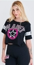 CAMISETA CROPPED BLACK STRASS PRETA PLANET GIRLS