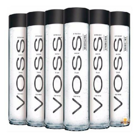 12x Agua Mineral Voss Premium Sparkling Con Gas 800ml